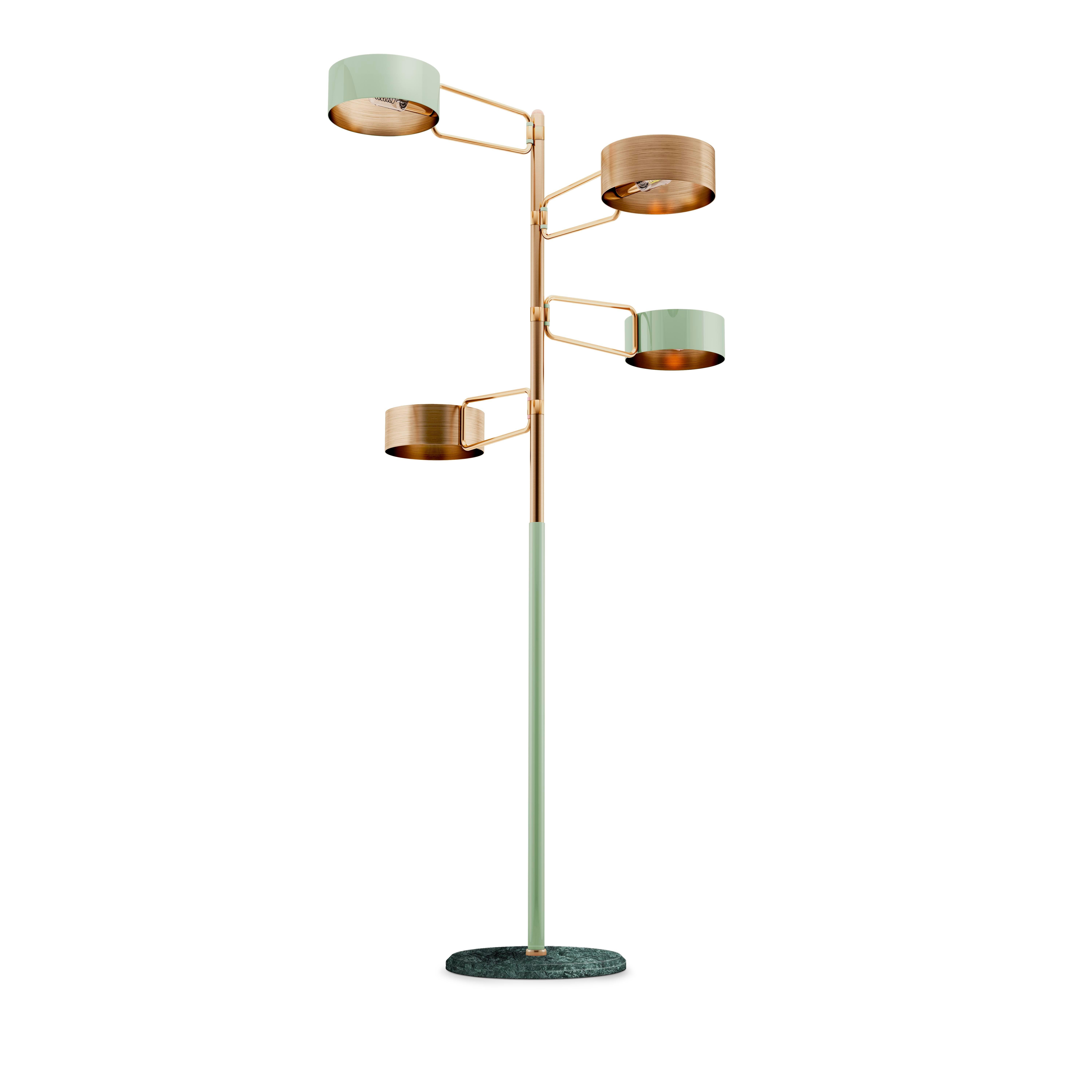 Portuguese 21st Century Brompton Floor Lamp Brass Estremoz Marble by Creativemary For Sale