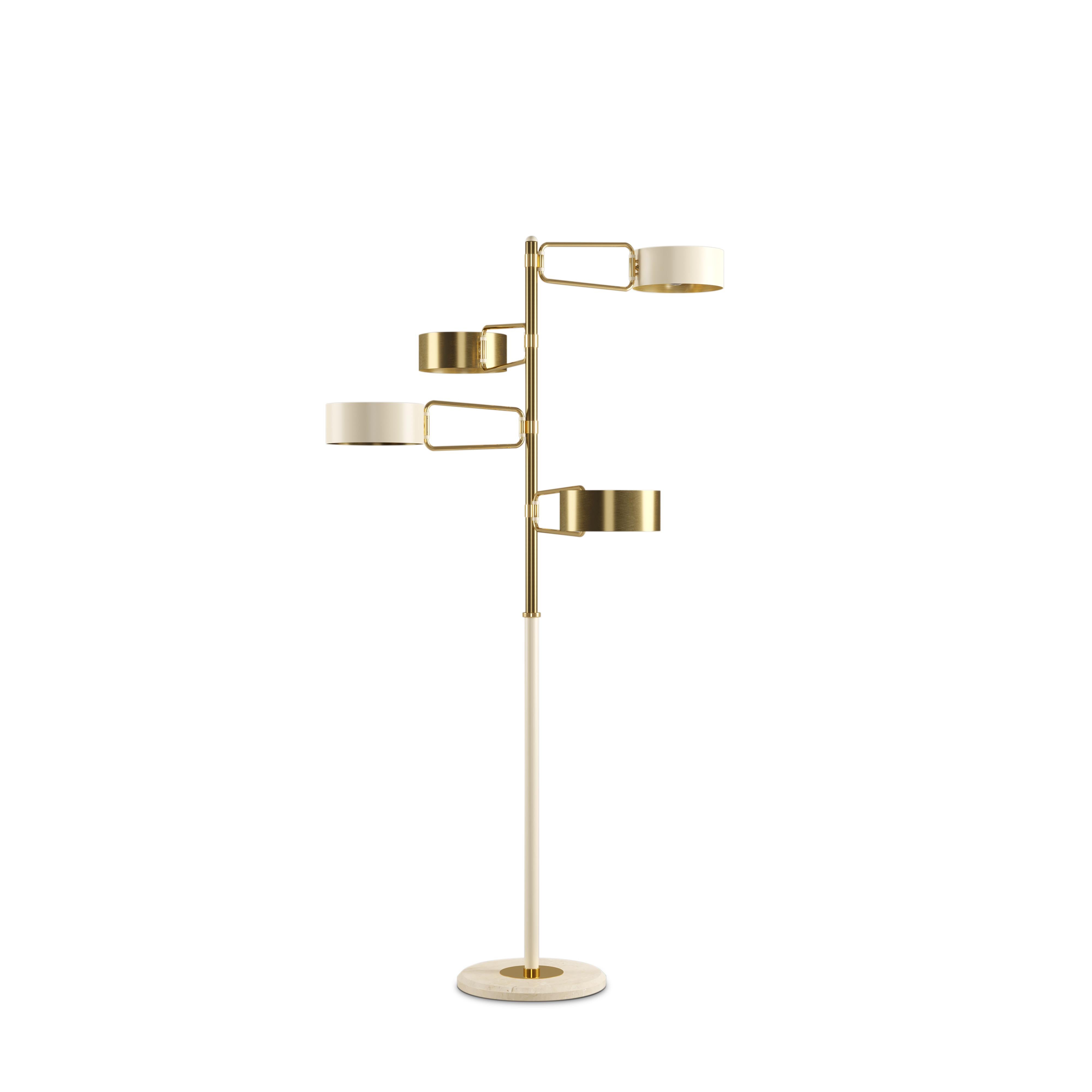 21st Century Brompton Floor Lamp Brass Estremoz Marble by Creativemary For Sale 1