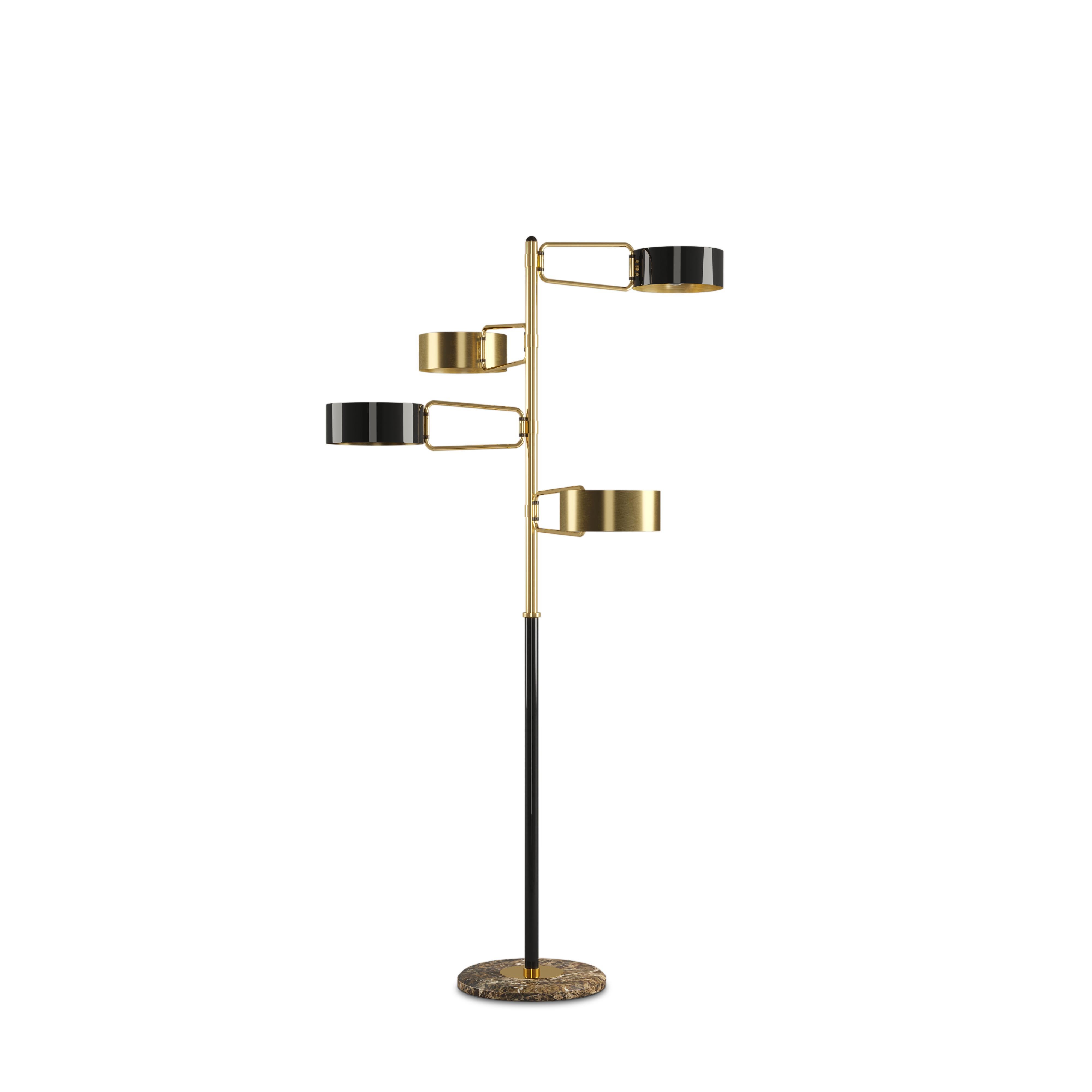 21st Century Brompton Floor Lamp Brass Estremoz Marble by Creativemary For Sale 2