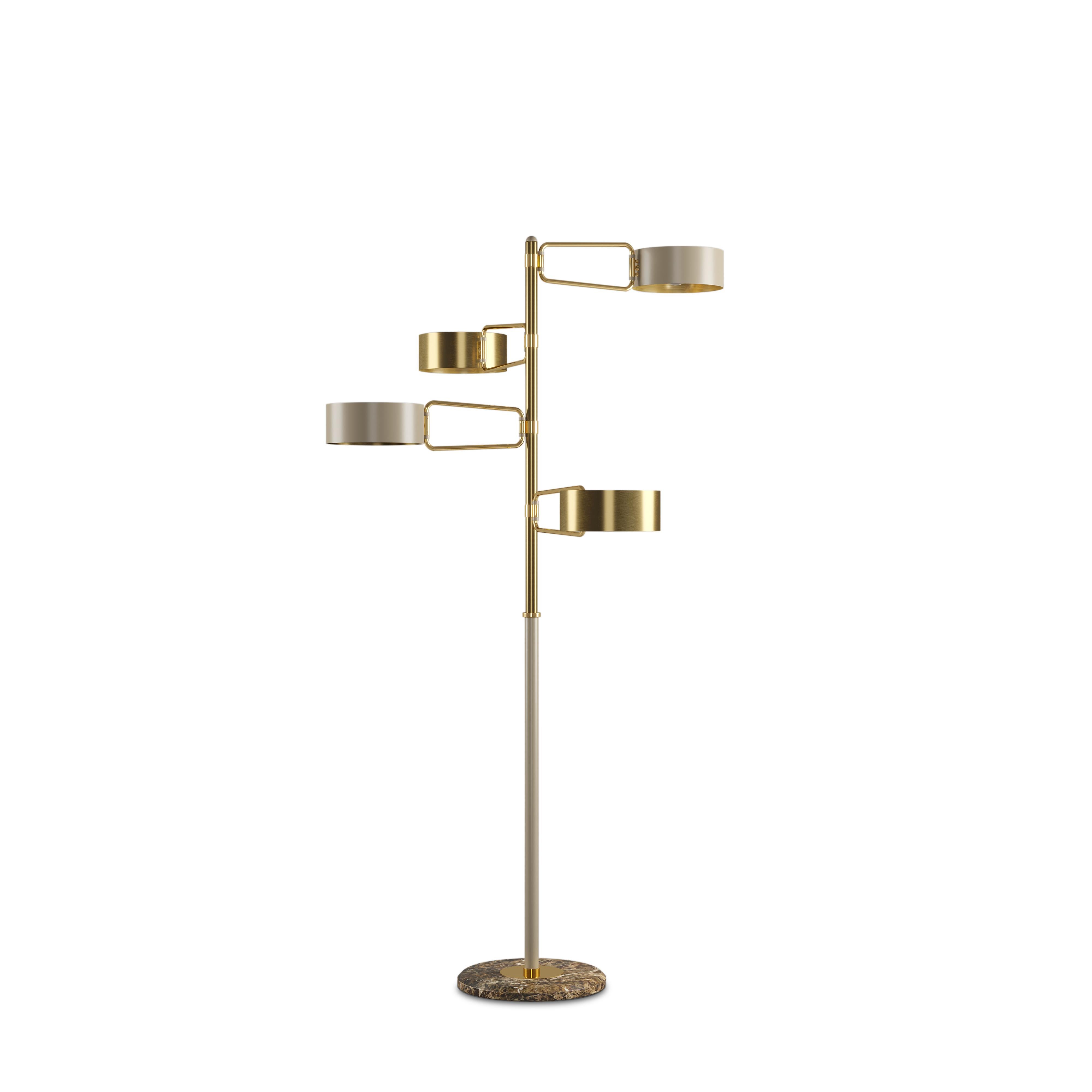 21st Century Brompton Floor Lamp Brass Estremoz Marble by Creativemary For Sale 3