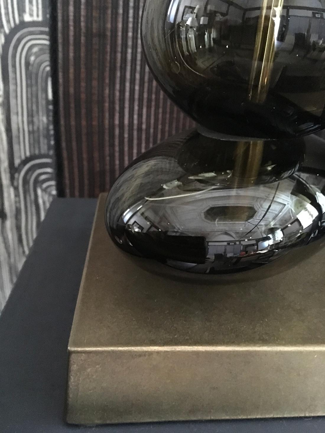 Lampe de table en verre soufflé couleur bronze Excellent état - En vente à Brescia, IT