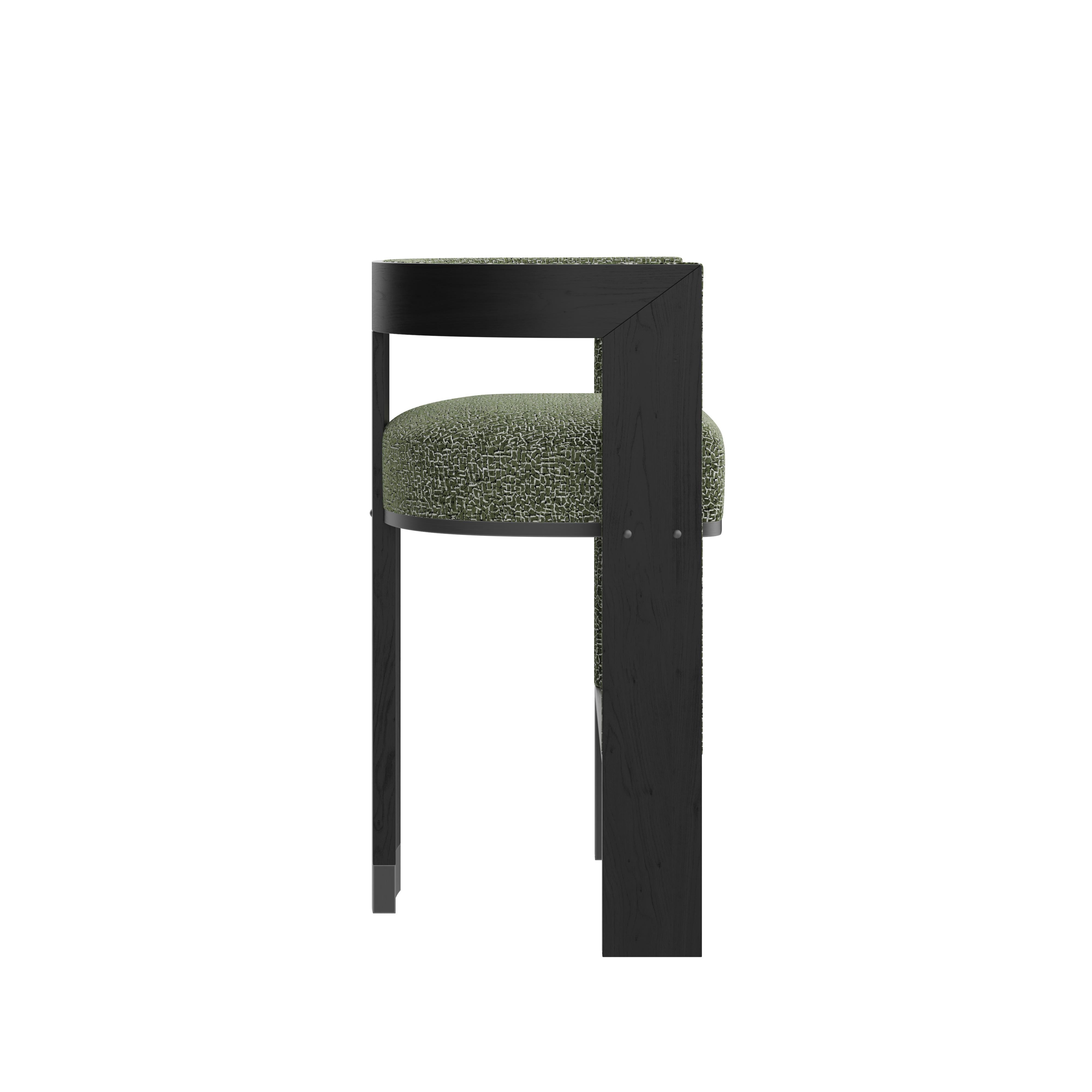 Portuguese 21st Century Brooklyn Bar Stool Black Ashwood Handmade in Portugal by Porus For Sale