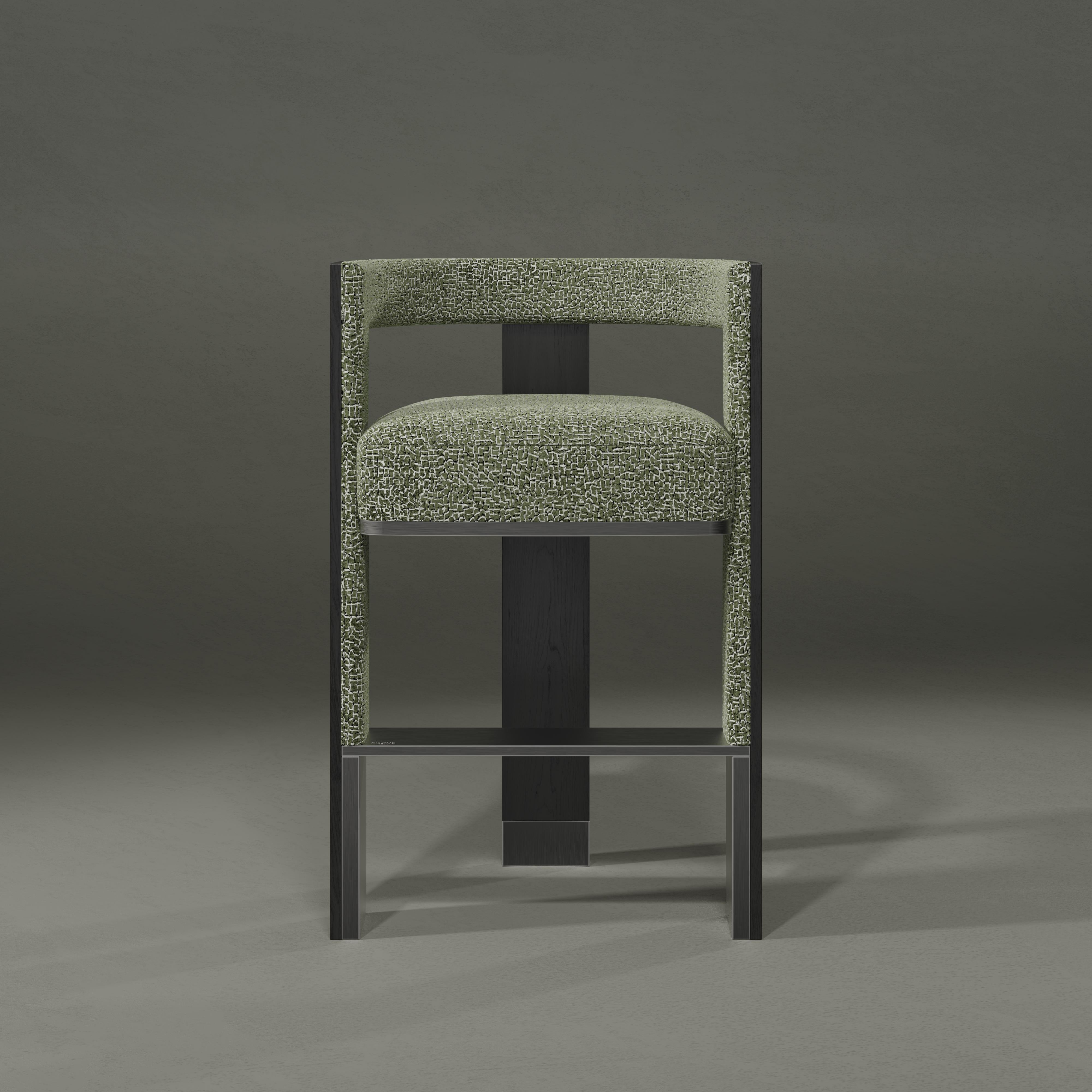 21st Century Brooklyn Bar Stool Black Ashwood Handmade in Portugal by Porus For Sale 1