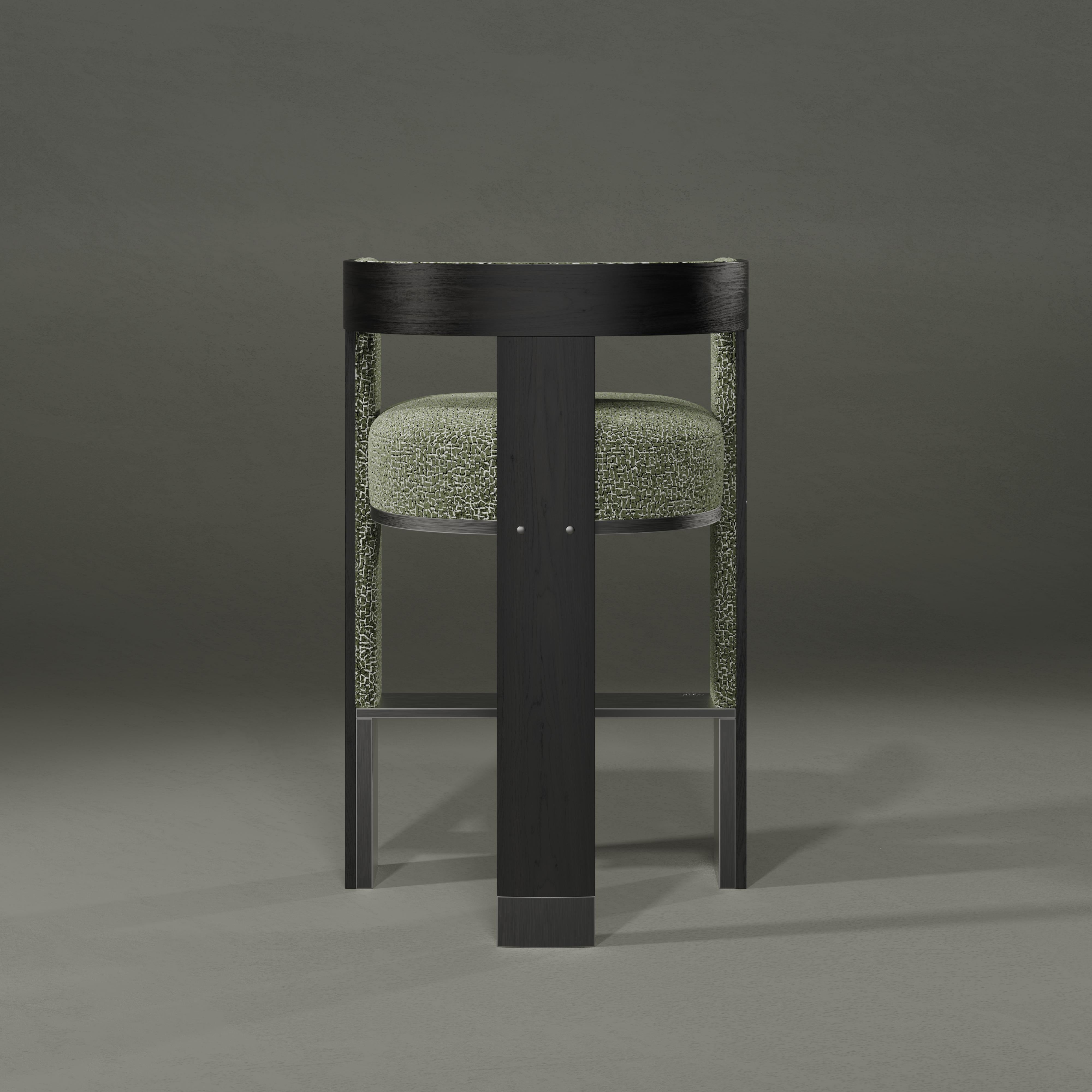 21st Century Brooklyn Bar Stool Black Ashwood Handmade in Portugal by Porus For Sale 2