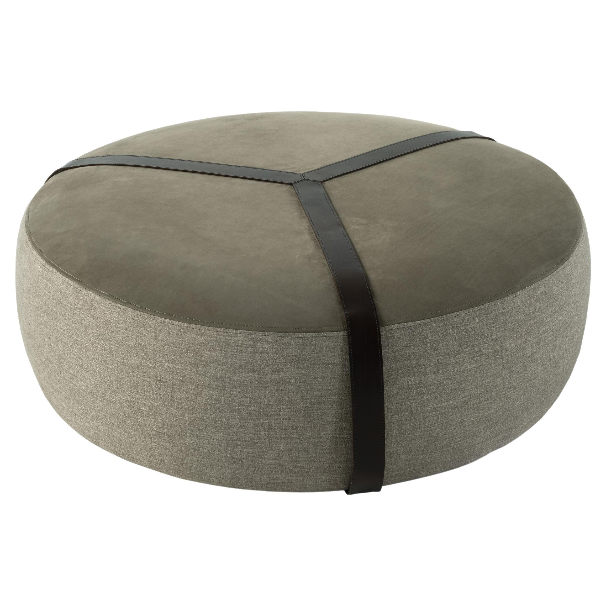 21st Century Brooklyn Pouf in Leather and Fabric by Gianfranco Ferré Home For Sale