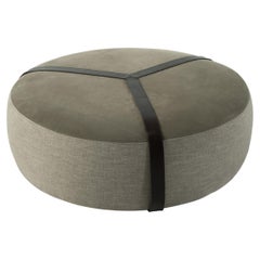 21st Century Brooklyn Pouf in Leather and Fabric by Gianfranco Ferré Home