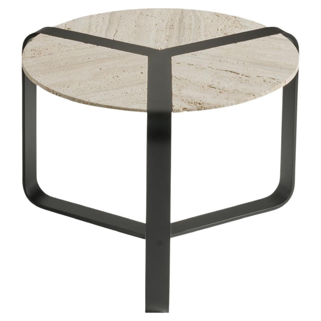 21st Century Brooklyn Side Table in Travertino Marble by Gianfranco Ferré Home For Sale