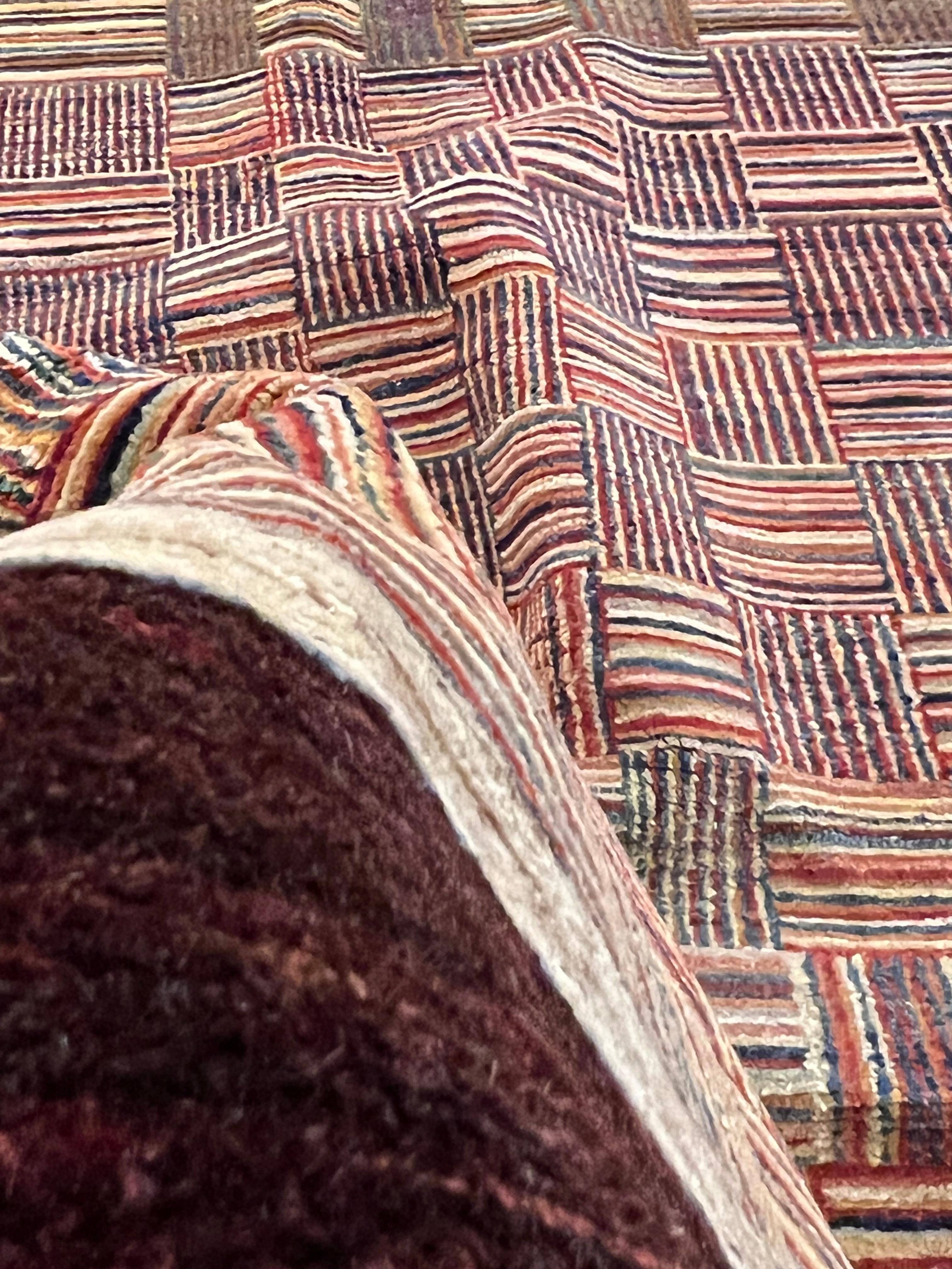 Brauner und erdfarbener geometrischer Chuk Palu-Teppich aus Afghanistan, 21. Jahrhundert im Angebot 3