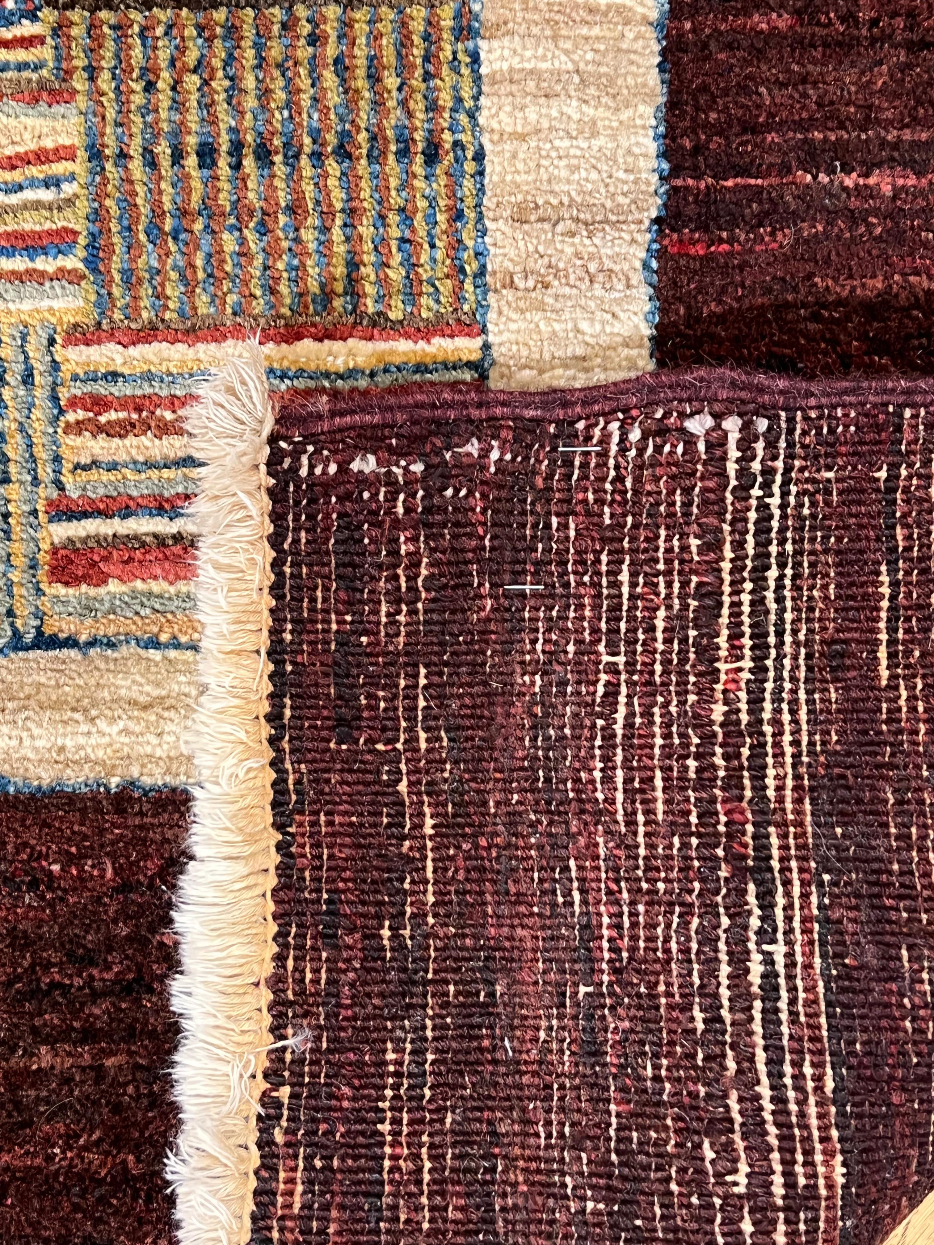 Brauner und erdfarbener geometrischer Chuk Palu-Teppich aus Afghanistan, 21. Jahrhundert im Angebot 6