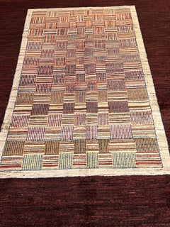 21st Century Brown and Earth Colour Geometric Chuk Palu Rug from Afghanistan