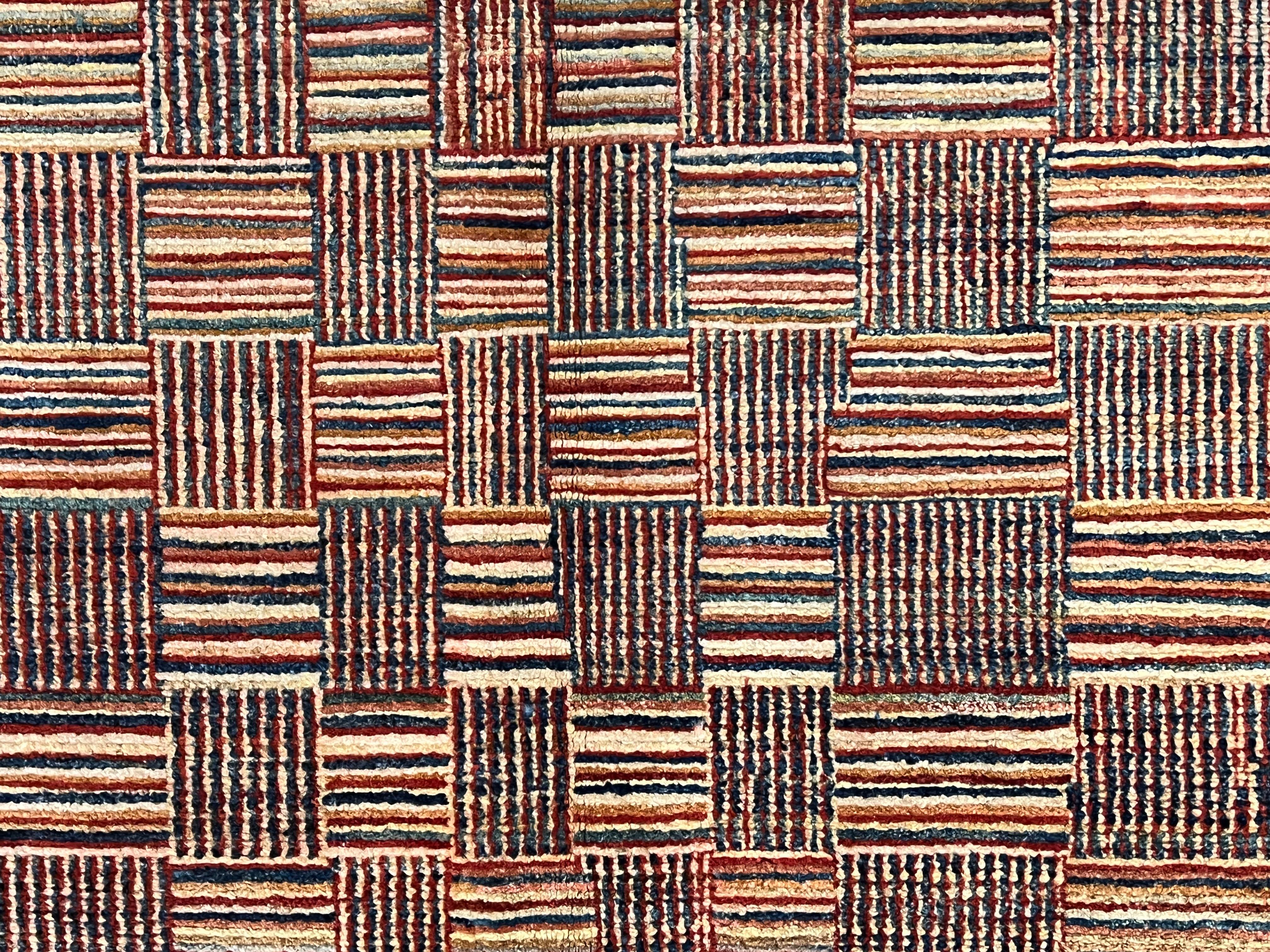 21st Century Brown and Earth Colour Geometric Chuk Palu Rug from Afghanistan In Good Condition For Sale In Firenze, IT