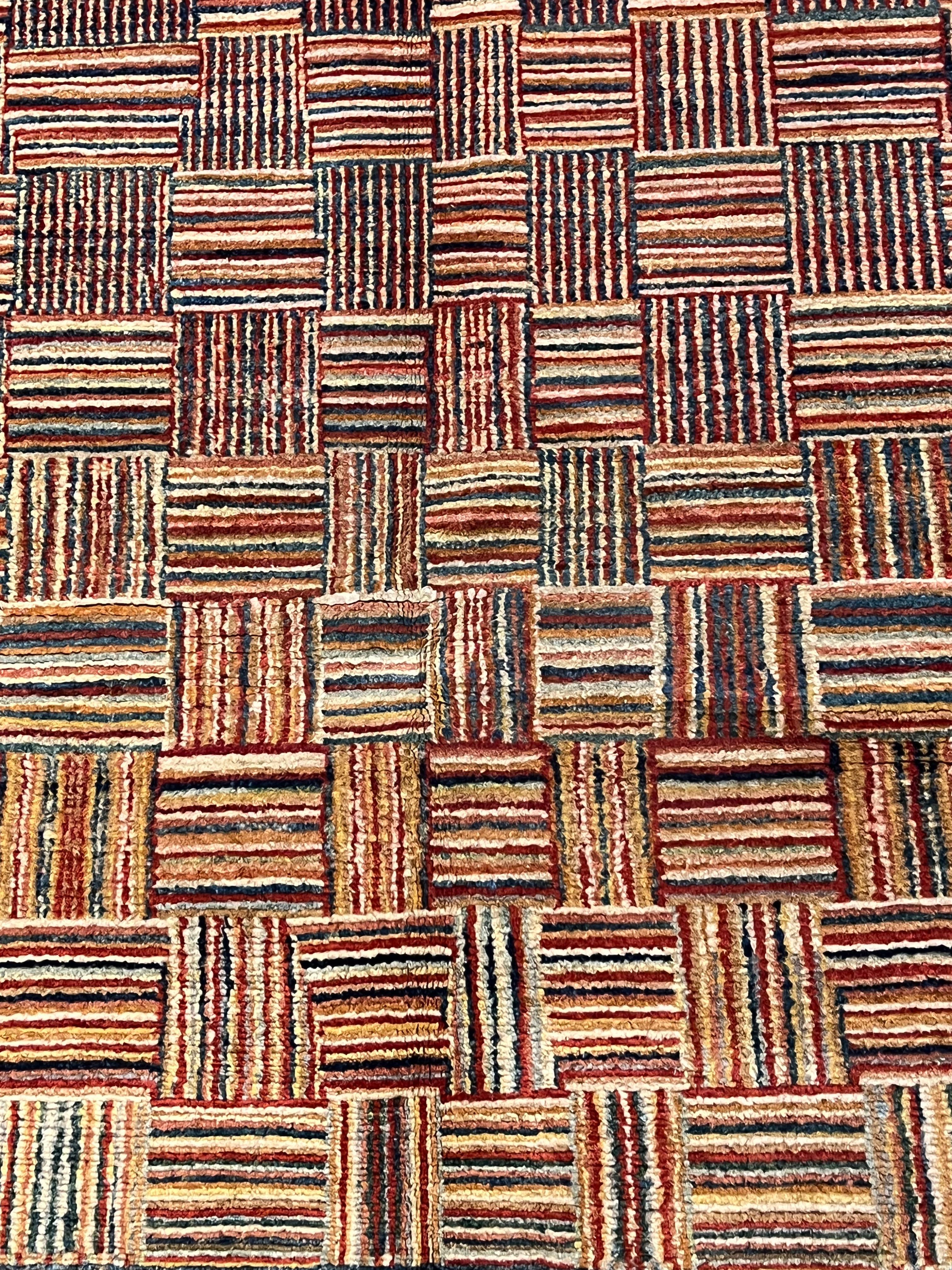 21st Century Brown and Earth Colour Geometric Chuk Palu Rug from Afghanistan For Sale 2