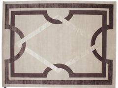 21st Century Brown Beige Art Deco Design Nepal Quality Contemporanee Rug, 2021