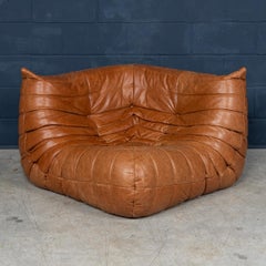 21st Century Brown Leather "Togo" Corner Sofa By Michel Ducaroy For Ligne Roset