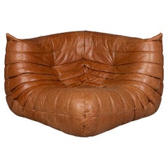 21st Century Brown Leather "Togo" Corner Sofa By Michel Ducaroy For Ligne Roset