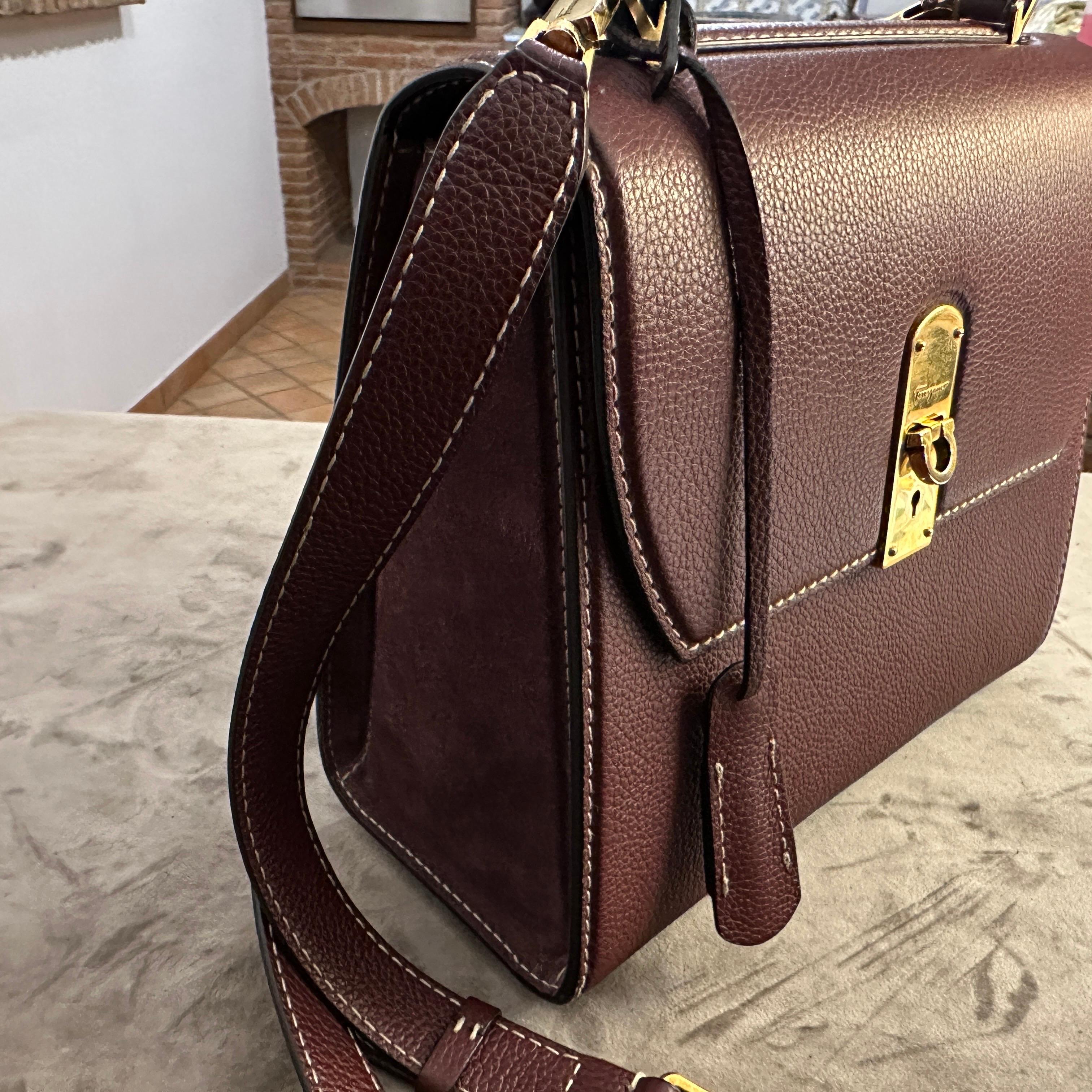 21st Century Burgundy Leather Bag by Ferragamo For Sale 11