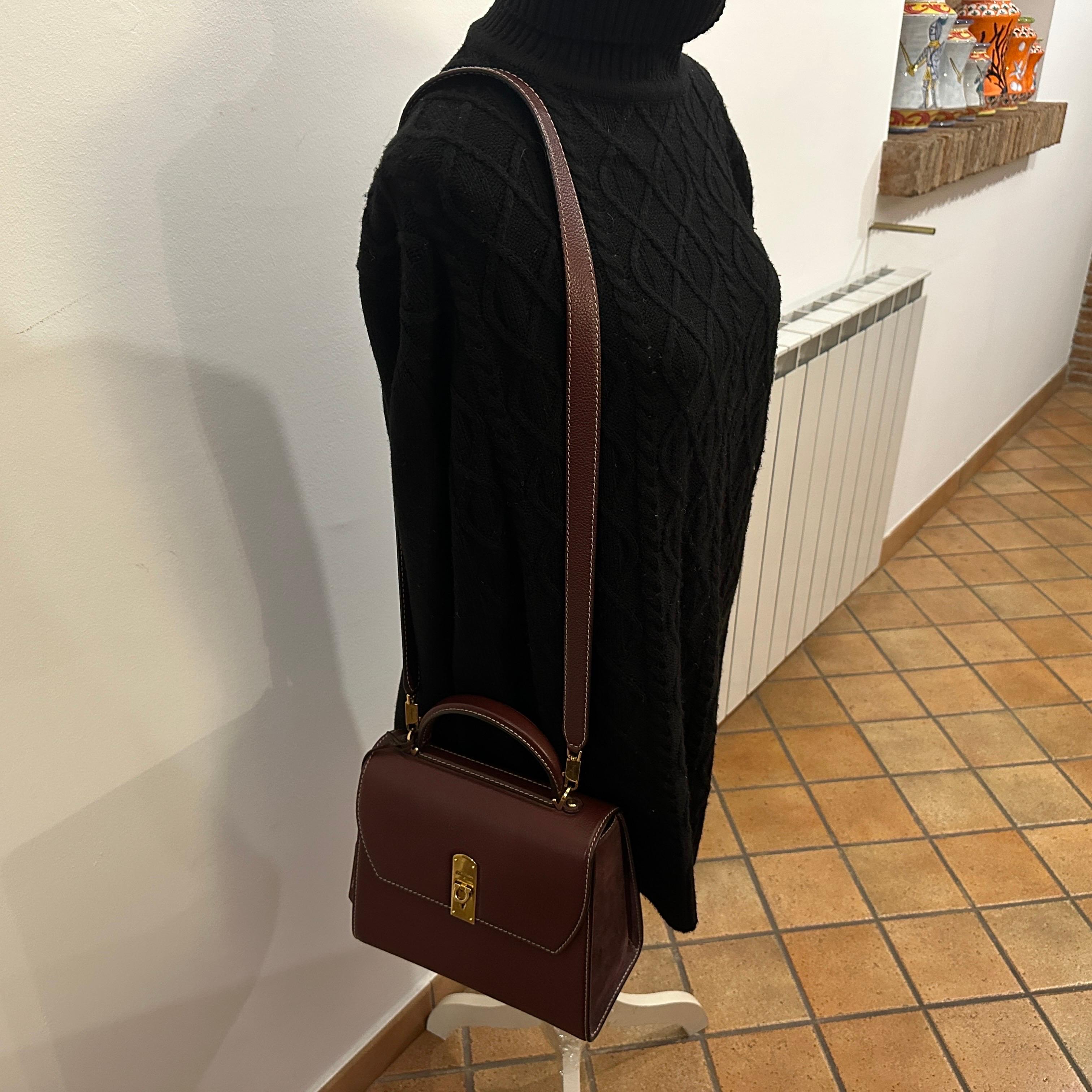 Women's 21st Century Burgundy Leather Bag by Ferragamo For Sale