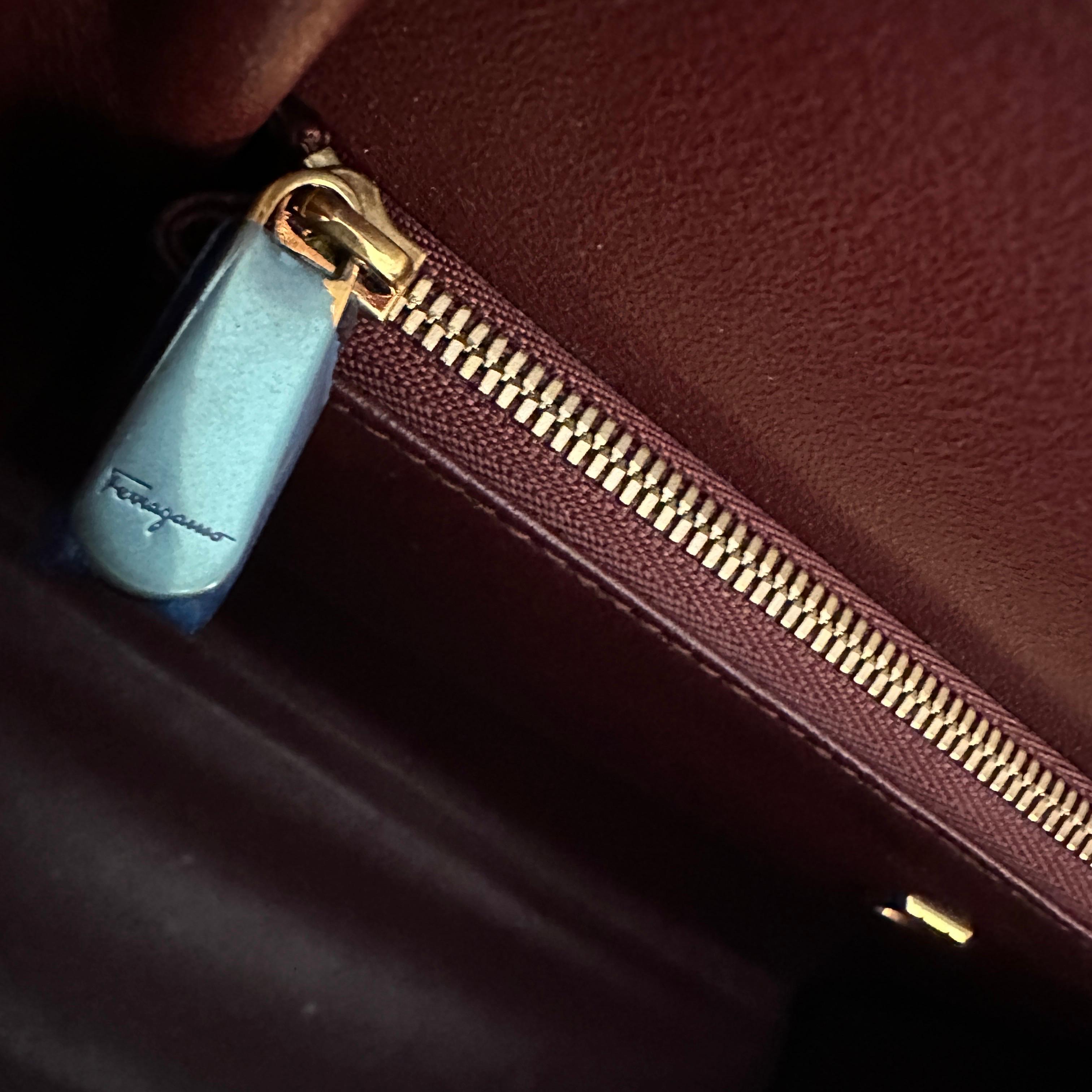 21st Century Burgundy Leather Bag by Ferragamo For Sale 2