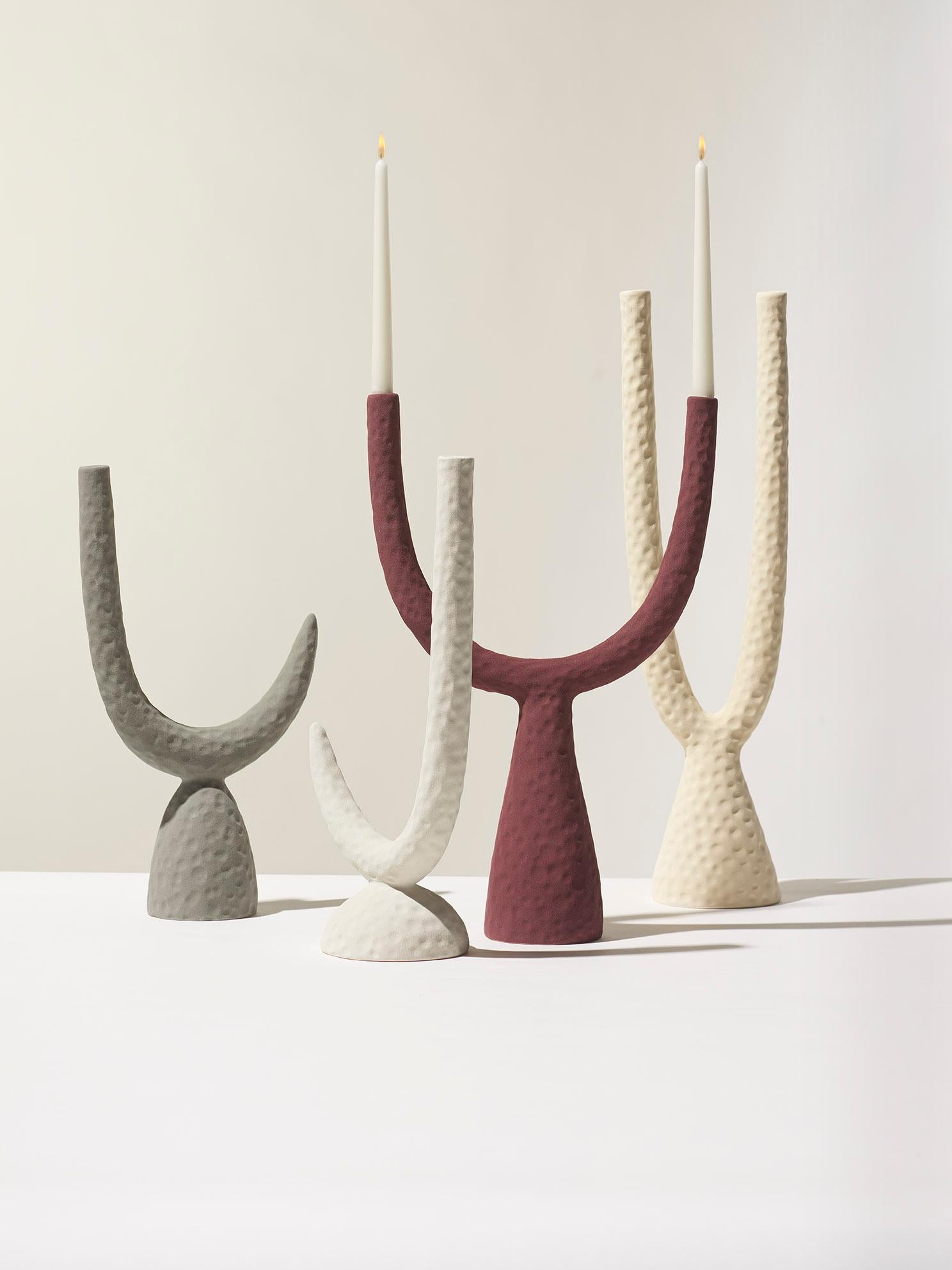 Moderno Candeliere borgogna opaco del XXI secolo di Ceramica Gatti, designer A. Anastasio in vendita