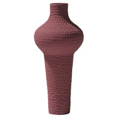 21st Century Burgundy Matt Vase by Ceramica Gatti, designer A. Anastasio