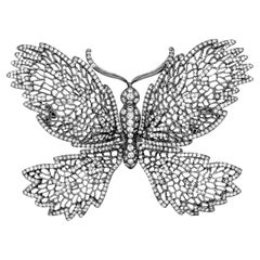 21st Century Butterfly 5.00 carats Diamond 18K Gold Brooch Pin