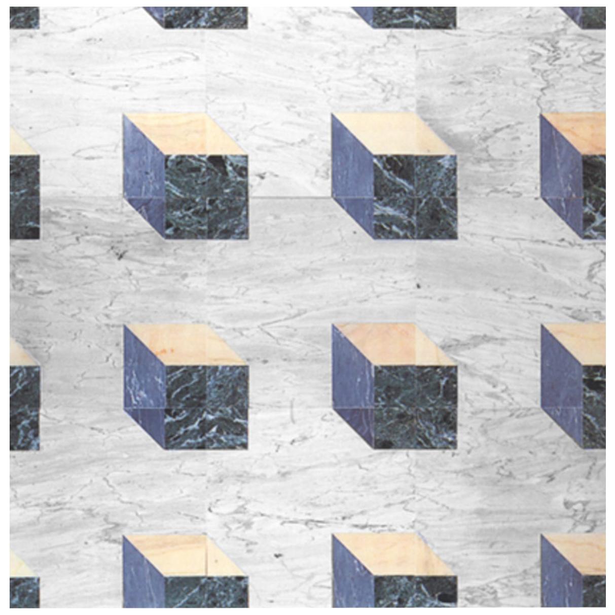 21st Century by A.Branzi Revêtement et sol en marbre modulaire Polichrome italien