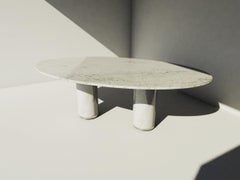 21st Century by A.Castiglioni Oval Living Room Marble Table in White Carrara