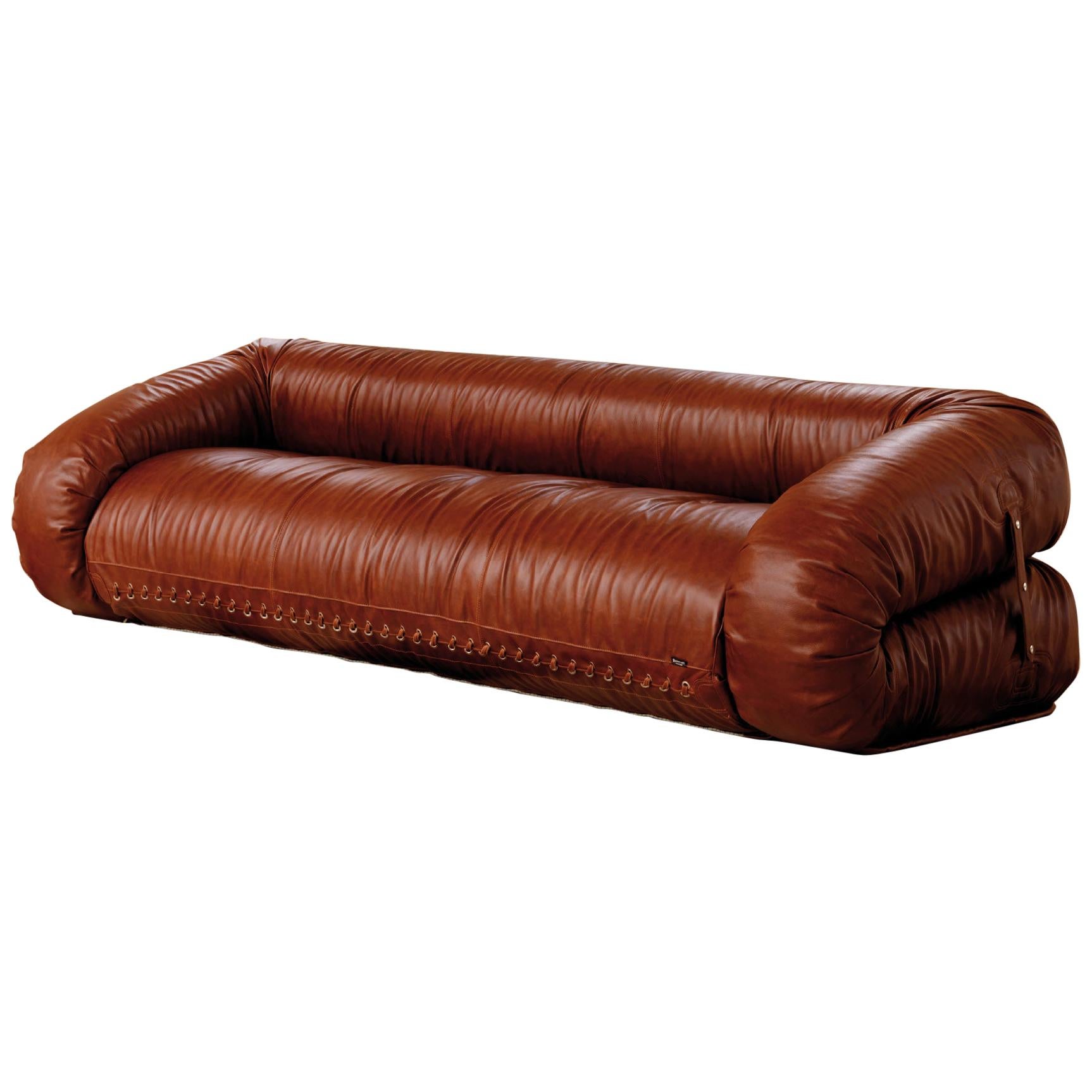 Anfibio Transform Sofa 240 cm Vintage Leather Becchi for Giovannetti NEW