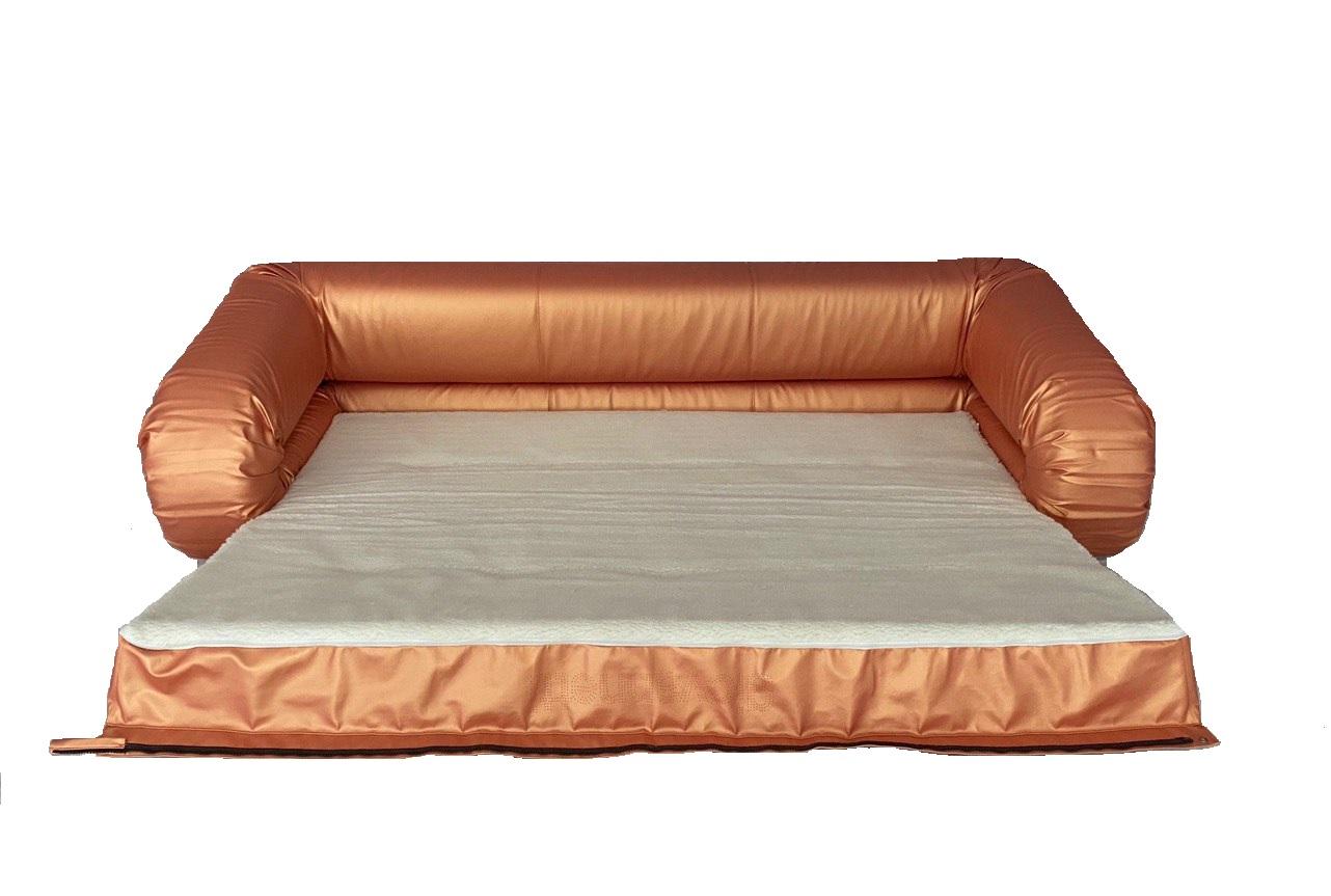 italien Canapé pliable Anfibio 240 cm en tissu cuivré Becchi Giovannetti, années 1970 en vente