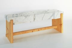 21st Century by Alessandro Gorla "APUANA" Banc Upcycling en marbre et Wood