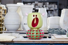 21st Century by Alessio Sarri Vase Sculpture Ceramic Purple Green Pink Gold