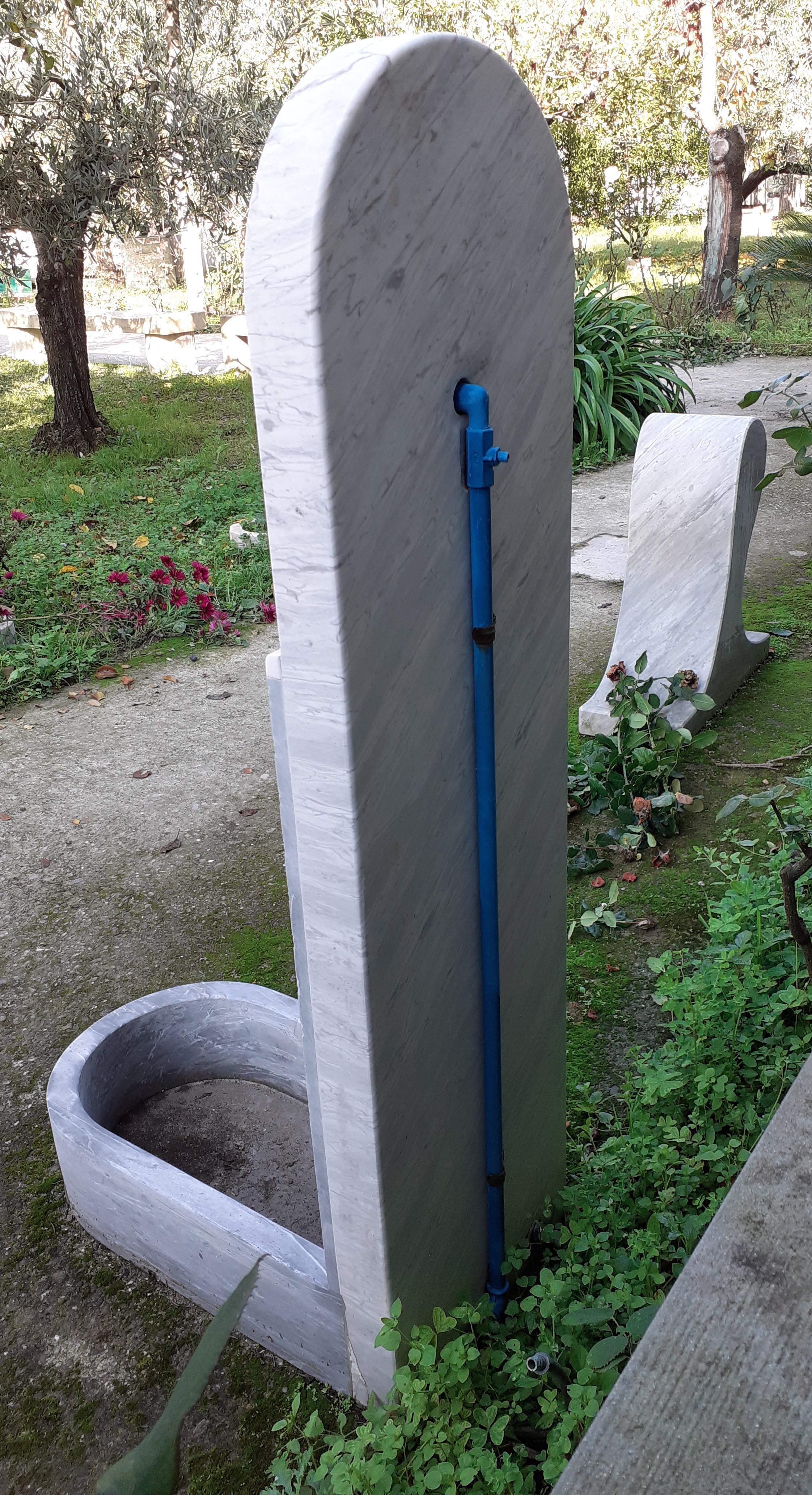 Modern 21st Century by Andrea Branzi Martina Marble and Metal Garden Outdoor Fontain For Sale