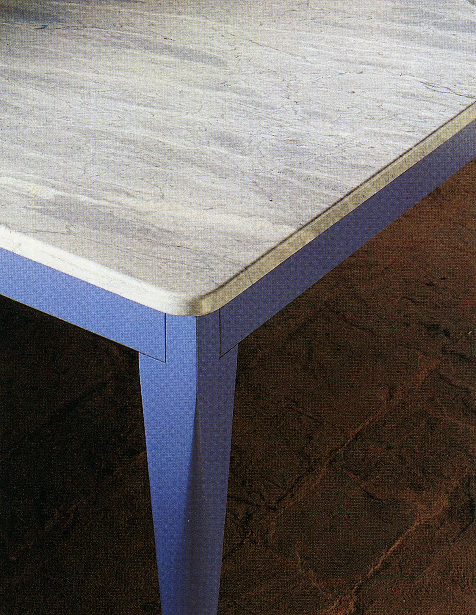 Hand-Crafted 21st Century by Arch Adolfo Natalini Marble Top Table with Beech Wood Structure For Sale