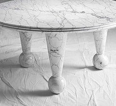 21st Century by Arch. A. Nannetti "TANGO" Round Marble Coffee Table