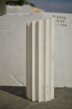 21st Century by Arch. E. Mari "COLONNA" Design Marble Sculpture Vase Centerpiece