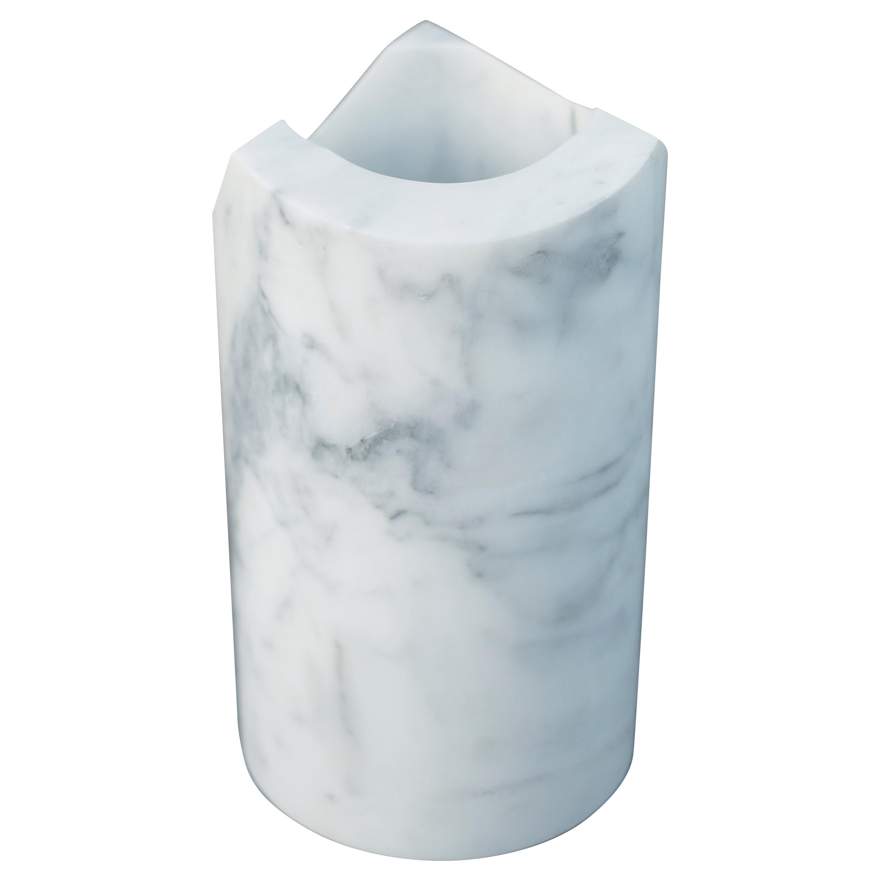 21° secolo dall'Arch. E.Mari "PAROS M" Design Vaso Scultura in Marmo Centrotavola
