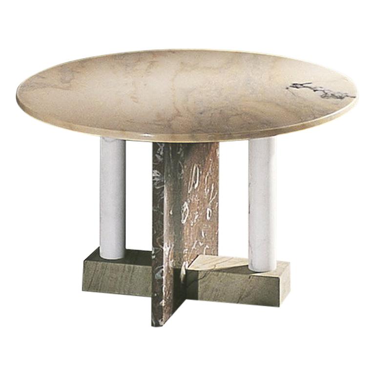 21e siècle par Arch. M. Zanini "MESAROSSO" Table basse ronde en marbre 
