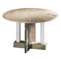21st Century by Arch. M.Zanini "MESAROSSO" Round Marble Coffee Table 