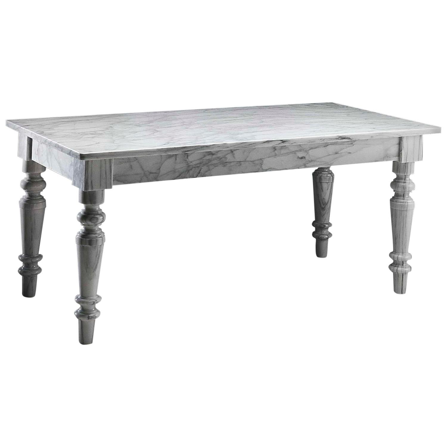 21e siècle par Arch. Aldo Rossi Table en marbre blanc de Carrare ou noir de Marquina  en vente
