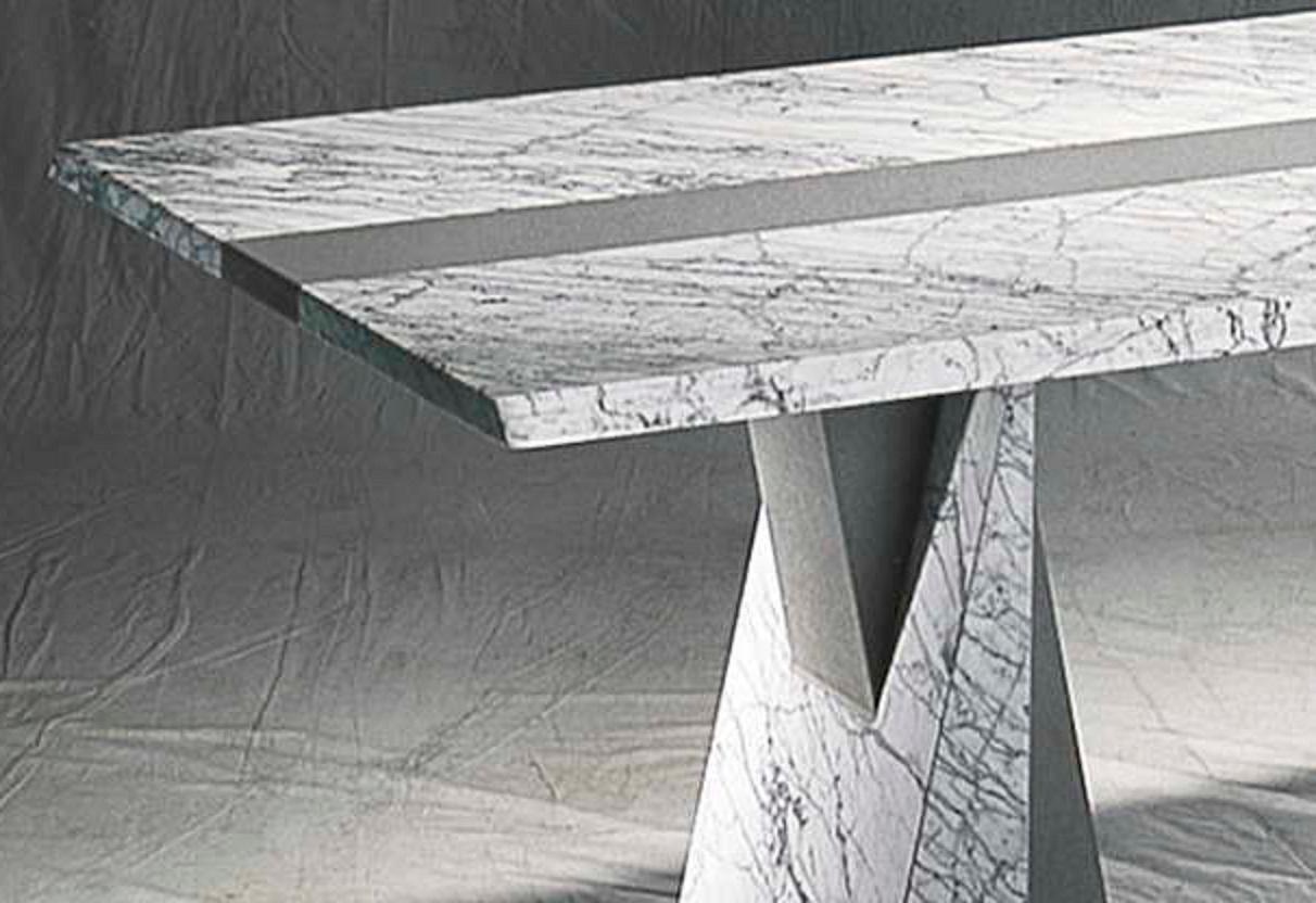 Italian 21st Century by Arch.K.Hacke Marble Table/Consolle in P.Serena & B.Pennsylvania For Sale