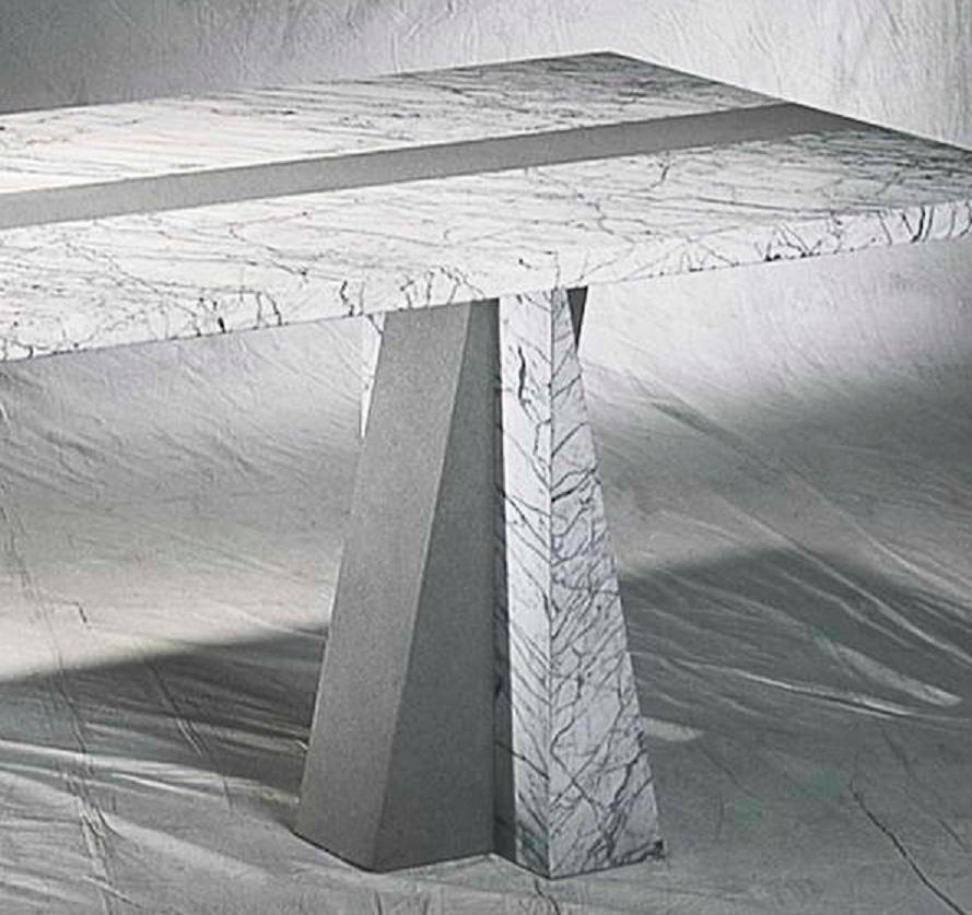 Hand-Crafted 21st Century by Arch.K.Hacke Marble Table/Consolle in P.Serena & B.Pennsylvania For Sale