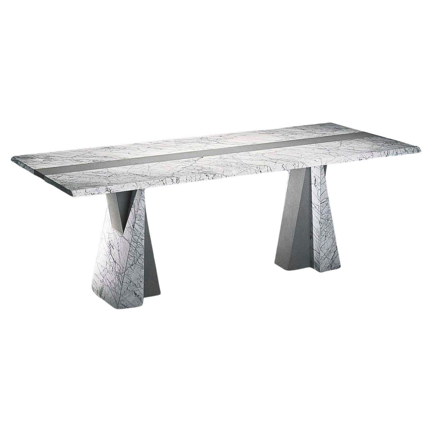 21st Century by Arch.K.Hacke Marble Table/Consolle in P.Serena & B.Pennsylvania For Sale