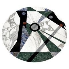 21st Century by Arch. Valeria Eva Rossi "PLUTO" Polychrome Round Marble Table