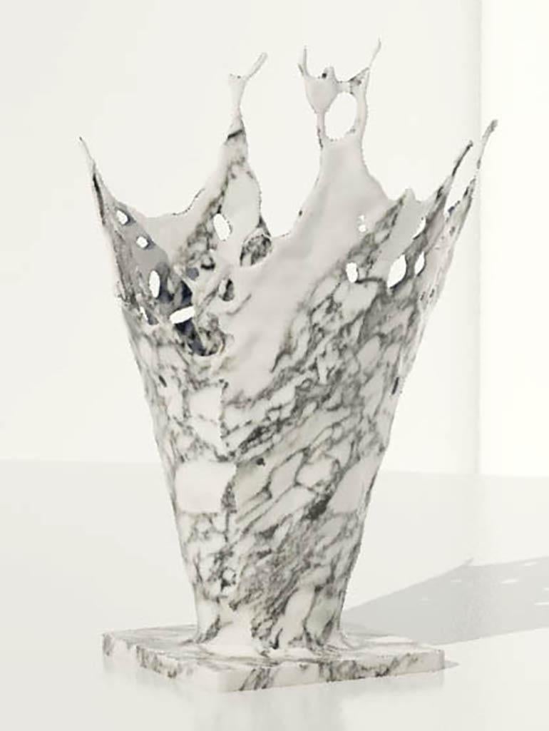Fatto a mano Vaso in marmo con scultura 