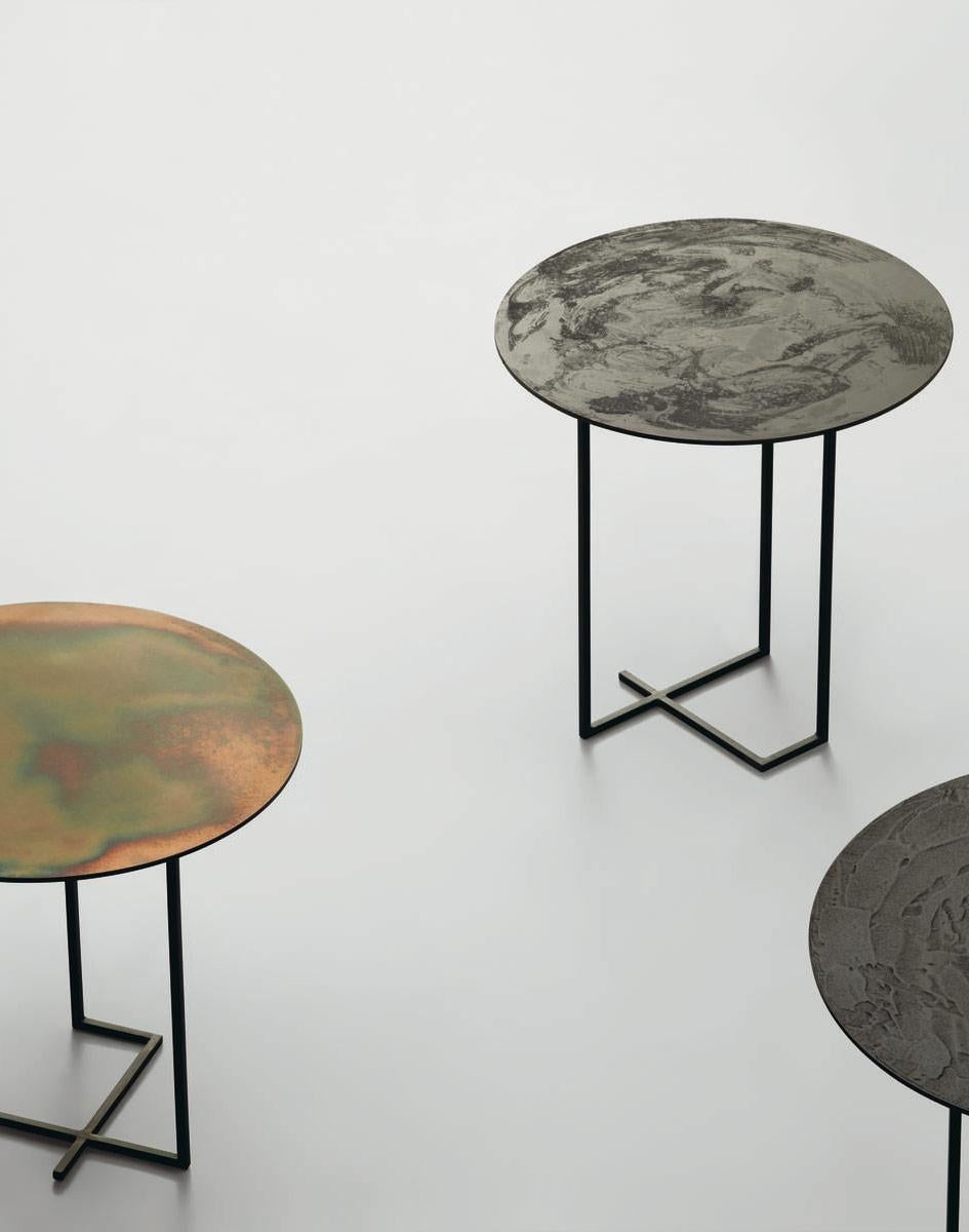 Italian 21st Century by Ce Studio Coffee Table Steel Artisan Finish Custom For Sale