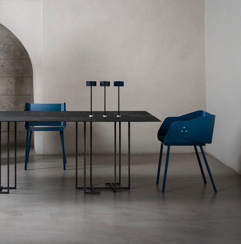 Post-Modern 21st Century by Ce Studio Dining Table Steel Artisan Finish Custom For Sale