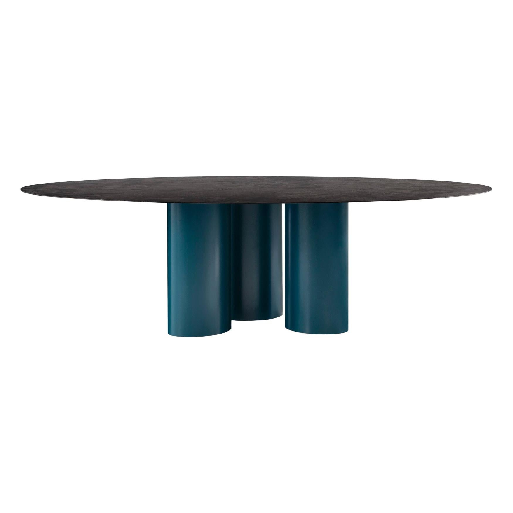 21st Century by Ce Studio Dining Table Steel Artisan Finish Custom For Sale