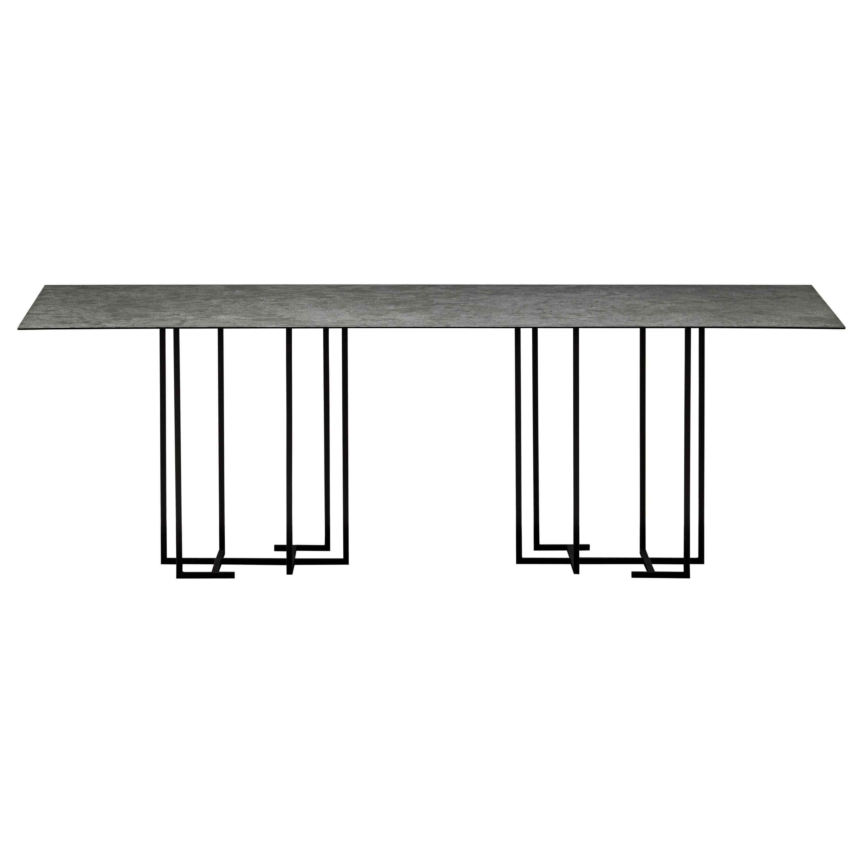 21st Century by Ce Studio Dining Table Steel Artisan Finish Custom For Sale