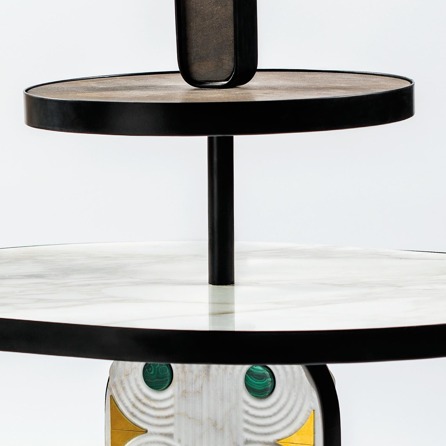 Italian LITHEA / Calafato coffeee table by Elena Salmistraro Coffee Table Marble White For Sale