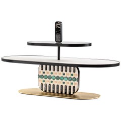 Table basse LITHEA/Maniace d'Elena Salmistraro en pierre naturelle blanche 